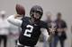 Texas A&M quarterback Johnny Manziel passes the ball during a drill at pro day for NFL football representatives in College Station, Texas, Thursday, March 27, 2014. (AP Photo/Patric Schneider)