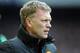 Manchester United's manager David Moyes looks on during their English Premier League soccer match against Everton at Goodison Park in Liverpool, England, Sunday April 20, 2014. (AP Photo/Clint Hughes)