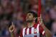 Atletico's Diego Costa celebrates his goal during a Spanish La Liga soccer match between Atletico de Madrid and Elche at the Vicente Calderon stadium in Madrid, Spain, Friday, April 18, 2014. (AP Photo/Gabriel Pecot)