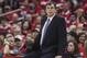 Apr 20, 2014; Houston, TX, USA; Houston Rockets head coach Kevin McHale watches from the sidelines during the second quarter against the Portland Trail Blazers in game one during the first round of the 2014 NBA Playoffs at Toyota Center. Mandatory Credit: Troy Taormina-USA TODAY Sports