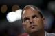 Ajax coach Frank de Boer watches his players at the start of the national soccer league game match against Twente at ArenA stadium in Amsterdam, Netherlands, Saturday Sept. 29, 2012. (AP Photo/Peter Dejong)