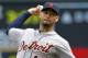 Detroit Tigers starting pitcher Anibal Sanchez (19) delivers to the Minnesota Twins during the third inning of a baseball game in Minneapolis, Saturday, April 26, 2014. (AP Photo/Ann Heisenfelt)
