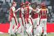 Kings XI Punjab Parvinder Awana , third left,celebrates the wicket of Delhi Daredevils' Ross Taylor,unseen, during an Indian Premier League (IPL) cricket match, in New Delhi, India , Tuesday, May 15, 2012. (AP Photo/ Manish Swarup)