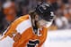 Philadelphia Flyers' Claude Giroux looks down during the first period in Game 4 of an NHL hockey first-round playoff series against the New York Rangers, Friday, April 25, 2014, in Philadelphia. The Flyers won 2-1. (AP Photo/Chris Szagola)