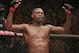 Sep 21, 2013; Toronto, Ontario, CAN; Jon Jones reacts during his fight against Alexander Gustafsson (not pictured) during their Light Heavyweight Championship bout at UFC 165 at the Air Canada Centre. Mandatory Credit: Tom Szczerbowski-USA TODAY Sports
