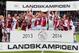 Ajax soccer players celebrate with the trophy after defeating Heracles Almelo in the Dutch Premier League final with a 1-0 score in Almelo, Netherlands, Sunday April 27, 2014. (AP Photo/Vincent Jannink)