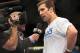 Jan 15, 2014; Duluth, GA, USA; Luke Rockhold is interviewed after his win against Costas Philippou (not pictured) at Gwinnett Center. Rockhold wins. Mandatory Credit: Joshua S. Kelly-USA TODAY Sports