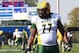 North Dakota State offensive tackle Billy Turner warms up before an NCAA college football game versus Indiana State in Terre Haute, Ind., Saturday, Oct. 26, 2013. (AP Photo/Brent Smith)