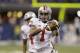 Ohio State's Bradley Roby prepares for the Big Ten Conference championship NCAA college football game against Michigan State Saturday, Dec. 7, 2013, in Indianapolis. (AP Photo/Michael Conroy)
