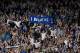Jubilant Chelsea fans celebrate as their team defeat Liverpool 2-0 in their English Premier League soccer match against Liverpool at Anfield Stadium, Liverpool, England, Sunday April 27, 2014. (AP Photo/Jon Super)