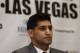 British Boxer Amir Khan poses for the photographers following a news conference in London, Tuesday, March 13, 2012. Light Welterweight World Champion US boxer Lamont Peterson will defends his WBA and IBF light-welterweight titles against British challenger Khan in a rematch of their disputed fight last year on May 19, 2012 Las Vegas. Khan lost both belts in a split-decision loss to the American on Dec. 10. But he complained about the referee's decision to deduct two points for pushing and the presence of an unauthorized man at ringside seen distracting an official. (AP Photo/Lefteris Pitarakis)