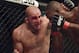 Apr 26, 2014; Baltimore, MD, USA; A cut opens up over the eye of Glover Teixeira during the UFC light heavy weight championship fight against Jon Jones at Baltimore Arena. Jones retained the light heavy height championship by defeating Teixeria. Mandatory Credit: Tommy Gilligan-USA TODAY Sports