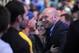 Apr 19, 2014; Orlando, FL, USA; (Editors note: Caption correction) UFC owner Dana White enjoying the lightweight fight during UFC on FOX 11 at Amway Center. Mandatory Credit: David Manning-USA TODAY Sports