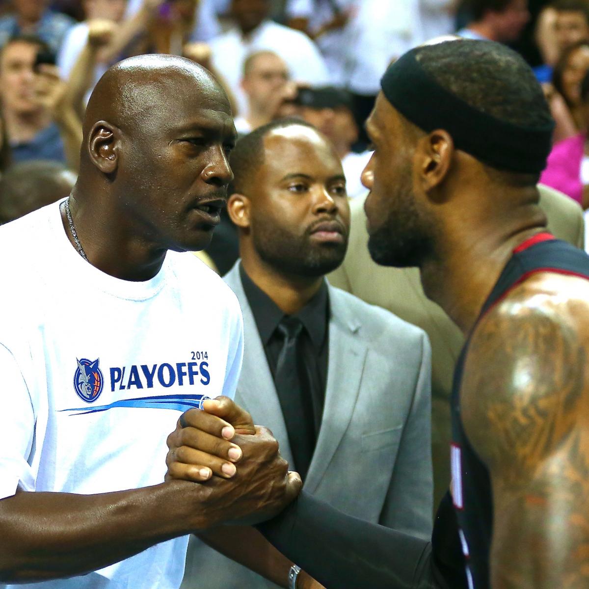 Michael Jordan and LeBron James Share a Moment After Heat Sweep Bobcats