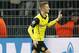 Dortmund's Marco Reus celebrates his side's second goal during the Champions League quarterfinal second leg soccer match between Borussia Dortmund and Real Madrid in the Signal Iduna stadium in Dortmund, Germany, Tuesday, April 8, 2014. (AP Photo/Frank Augstein)