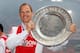 AMSTERDAM, NETHERLANDS - MAY 05: Ajax Coach / Manager, Frank de Boer poses with the Eredivisie Championship trophy after the match between Ajax and Willem II Tilburg at Amsterdam Arena on May 5, 2013 in Amsterdam, Netherlands. (Photo by Dean Mouhtaropoulos/Getty Images)