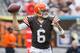 CLEVELAND, OH - SEPTEMBER 29: Quarterback Brian Hoyer #6 of the Cleveland Browns looks for a pass during the first half against the Cincinnati Bengals at FirstEnergy Stadium on September 29, 2013 in Cleveland, Ohio. (Photo by Jason Miller/Getty Images)