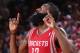 PORTLAND, OR - APRIL 27: James Harden #13 of the Houston Rockets celebrates during a game against the Portland Trail Blazers in Game Four of the Western Conference Quarterfinals during the 2014 NBA Playoffs on April 27, 2014 at the Moda Center in Portland, Oregon. NOTE TO USER: User expressly acknowledges and agrees that, by downloading and or using this photograph, User is consenting to the terms and conditions of the Getty Images License Agreement. Mandatory Copyright Notice: Copyright 2014 NBAE (Photo by Sam Forencich/NBAE via Getty Images)