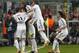 Real's Cristiano Ronaldo, second left, celebrates scoring his side's 4th goal during the Champions League semifinal second leg soccer match between Bayern Munich and Real Madrid at the Allianz Arena in Munich, southern Germany, Tuesday, April 29, 2014. (AP Photo/Matthias Schrader)