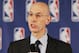 p Apr 29, 2014; New York, NY, USA; NBA commissioner Adam Silver addresses the media regarding the investigation involving Los Angeles Clippers owner Donald Sterling (not pictured) at New York Hilton Midtown. Mandatory Credit: Andy Marlin-USA TODAY Sports