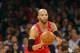 Apr 13, 2014; New York, NY, USA; Chicago Bulls forward Taj Gibson (22) brings the ball up court during the first half against the New York Knicks at Madison Square Garden. Mandatory Credit: Jim O'Connor-USA TODAY Sports