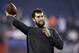Indianapolis Colts quarterback Andrew Luck warms before an AFC divisional NFL playoff football game against the New England Patriots in Foxborough, Mass., Saturday, Jan. 11, 2014. (AP Photo/Stephan Savoia)