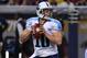 Nov 3, 2013; St. Louis, MO, USA; Tennessee Titans quarterback Jake Locker (10) looks to pass against the St. Louis Rams during the first half at the Edward Jones Dome. Mandatory Credit: Scott Rovak-USA TODAY Sports