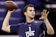 Central Florida quarterback Blake Bortles runs a drill at the NFL football scouting combine in Indianapolis, Sunday, Feb. 23, 2014. (AP Photo/Nam Y. Huh)