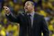 Golden State Warriors head coach Mark Jackson instructs his team against the Los Angeles Clippers during the first half in Game 4 of an opening-round NBA basketball playoff series on Sunday, April 27, 2014, in Oakland, Calif. (AP Photo/Marcio Jose Sanchez)