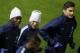 France's soccer player, from left, Paul Pogba, Karim Benzema, Patrice Evra and Olivier Giroud run during a training session at Clairefontaine training center, south of Paris, Monday, Nov. 11, 2013, ahead of their 2014 World Cup qualifying soccer match against Ukraine. (AP Photo/Francois Mori)