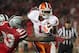 Jan 3, 2014; Miami Gardens, FL, USA; Clemson Tigers wide receiver Martavis Bryant (1) runs with the ball against Ohio State Buckeyes defensive back Tyvis Powell (23) during the first half in the 2014 Orange Bowl college football game at Sun Life Stadium. Mandatory Credit: Joshua S. Kelly-USA TODAY Sports