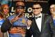 LAS VEGAS, NV - APRIL 30: WBC welterweight champion Floyd Mayweather Jr. (L) and WBA champion Marcos Maidana pose during a news conference at the MGM Grand Hotel/Casino on April 30, 2014 in Las Vegas, Nevada. The two will meet in a WBC/WBA unification fight in Las Vegas on May 3. (Photo by Ethan Miller/Getty Images)