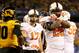 ARLINGTON, TX - JANUARY 03: Desmond Roland #26 of the Oklahoma State Cowboys celebrates after scoring on a two-yard run in the fourth quarter against the Missouri Tigers during the AT&T Cotton Bowl on January 3, 2014 in Arlington, Texas. (Photo by Ronald Martinez/Getty Images)