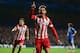 LONDON, ENGLAND - APRIL 30: Adrian Lopez of Club Atletico de Madrid celebrates scoring his goal during the UEFA Champions League semi-final second leg match between Chelsea and Club Atletico de Madrid at Stamford Bridge on April 30, 2014 in London, England. (Photo by Jamie McDonald/Getty Images)