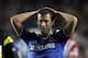 Chelsea's Eden Hazard, reacts after missing a chance on goal during the Champions League semifinal second leg soccer match between Chelsea and Atletico Madrid at Stamford Bridge stadium in London, Wednesday, April 30, 2014. (AP Photo/Matt Dunham)