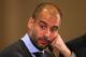 MANCHESTER, ENGLAND - MARCH 31: Pep Guardiola the coach of FC Bayern Muenchen faces the media during a press conference at the Marriott Hotel on March 31, 2014 in Manchester, England. (Photo by Alex Livesey/Getty Images)