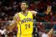 ATLANTA, GA - MAY 01: Forward Paul George #24 of the Indiana Pacers yells to the bench in Game 6 of the Eastern Conference Quarterfinals against the Atlanta Hawks during the 2014 NBA Playoffs at Philips Arena on May 1, 2014 in Atlanta, Georgia. NOTE TO USER: User expressly acknowledges and agrees that, by downloading and/or using this photograph, User is consenting to the terms and conditions of the Getty Images License Agreement. (Photo by Mike Zarrilli/Getty Images)