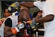 LAS VEGAS, NV - APRIL 22: Boxer Floyd Mayweather Jr. works out with his trainer and uncle Roger Mayweather at the Mayweather Boxing Club on April 22, 2014 in Las Vegas, Nevada. Mayweather will face Marcos Maidana in a 12-round world championship unification bout in Las Vegas on May 3. (Photo by Ethan Miller/Getty Images)
