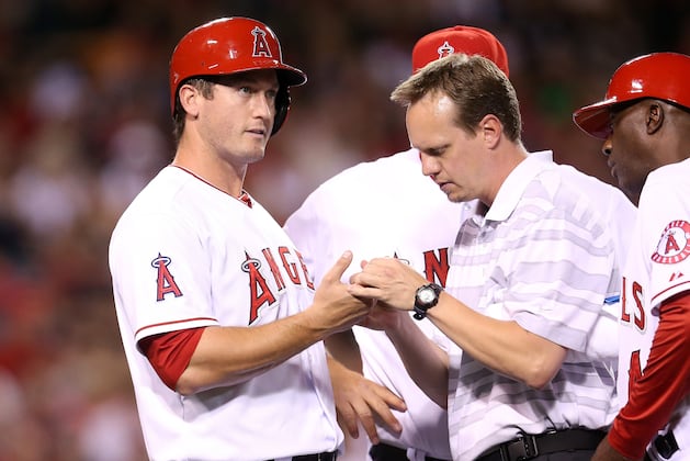 Angels' Freese Hit by Pitch, Has Bruised Finger