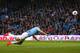 MANCHESTER, ENGLAND - APRIL 21: Pablo Zabaleta of Manchester City scores the opening goal during the Barclays Premier League match between Manchester City and West Bromwich Albion at Etihad Stadium on April 21, 2014 in Manchester, England. (Photo by Alex Livesey/Getty Images)