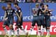 Bayern's Mario Goetze, right, celebrates after scoring his side's first goal with his teammates during the German Bundesliga soccer match between Hamburger SV and FC Bayern Munich in Hamburg, Germany, Saturday, May 3, 2014. (AP Photo/Michael Sohn)