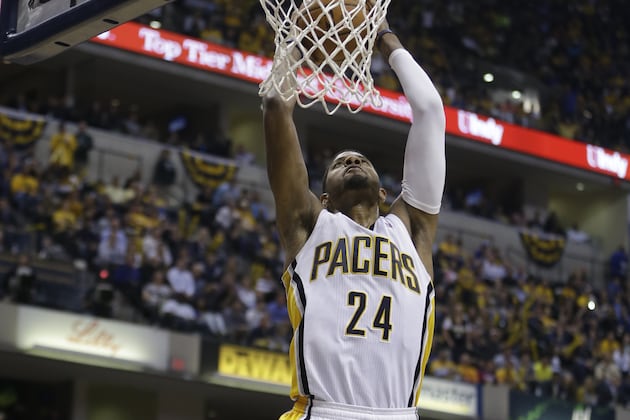 Video: PG Slams Reverse Double-Clutch Dunk