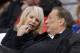 Feb 13, 2013; Los Angeles, CA, USA; Los Angeles Clippers owner Donald Sterling and wife Rochelle Sterling (Shelly Sterling) react during the game against the Houston Rockets at the Staples Center. Mandatory Credit: Kirby Lee-USA TODAY Sports