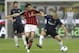 AC Milan Brazilian forward Kaka, left, challenge for the ball with Inter Milan Argentine defender Walter Samuel during a Serie A soccer match between AC Milan and Inter Milan, at the San Siro stadium in Milan, Italy, Sunday, May 4, 2014. (AP Photo/Luca Bruno)