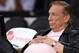 FILE - In this Oct. 17, 2010 file photo, Los Angeles Clippers team owner Donald Sterling watches his team play in Los Angeles. A jury has returned a $17.3 million verdict against Sterling in a lawsuit by an actress who lost most of her belongings in a fire at a West Hollywood apartment building he owns. City News Service says the jury awarded $15 million in punitive damages to Robyn Cohen on Tuesday, Dec. 17, 2012, in her breach-of-contract and emotional distress lawsuit. (AP Photo/Mark J. Terrill, File)