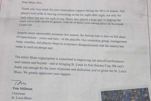 St. Louis Blues Owner Apologizes to Fans with Full-Page Newspaper Ad