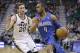 Orlando Magic's Arron Afflalo (4) drives around Utah Jazz's Gordon Hayward (20) in the first half during an NBA basketball game on Saturday, March 22, 2014, in Salt Lake City. (AP Photo/Rick Bowmer)