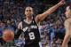 DALLAS, TX - MAY 2: Patty Mills #8 of the San Antonio Spurs calls out the play against the Dallas Mavericks during Game Six of the Western Conference Quarterfinals during the 2014 NBA Playoffs on May 2, 2014 at the American Airlines Center in Dallas, Texas. NOTE TO USER: User expressly acknowledges and agrees that, by downloading and/or using this Photograph, user is consenting to the terms and conditions of the Getty Images License Agreement. Mandatory Copyright Notice: Copyright 2014 NBAE (Photo by Danny Bollinger/NBAE via Getty Images)