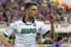 Sassuolo's Domenico Berardi celebrates after he scored during a Serie A soccer match between Fiorentina and Sassuolo, at the Artemio Franchi stadium in Florence, Italy, Tuesday, May 6, 2014. (AP Photo/Fabrizio Giovannozzi)