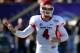 LAS VEGAS, NV - DECEMBER 21: Quarterback Derek Carr #4 of the Fresno State Bulldogs signals teammates during the team's game against the USC Trojans in the Royal Purple Las Vegas Bowl at Sam Boyd Stadium on December 21, 2013 in Las Vegas, Nevada. USC won 45-20. (Photo by Ethan Miller/Getty Images)